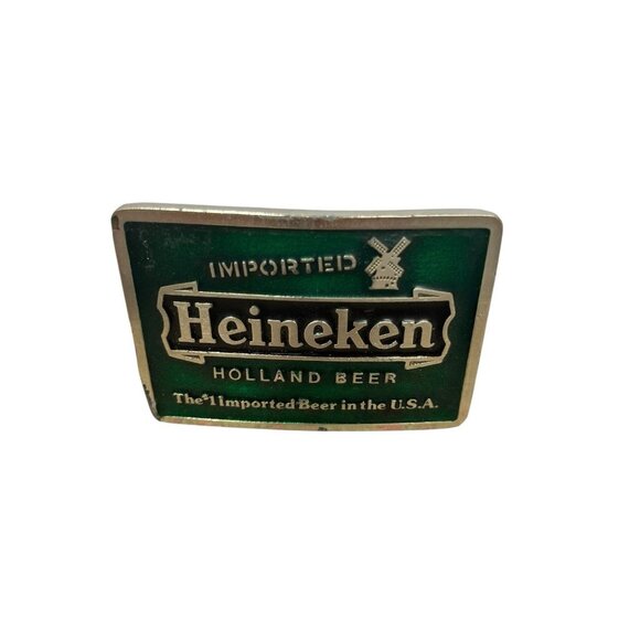Vintage Heineken Beer Belt Buckle Unisex Belt Buckle Collectible Holland - Picture 1 of 6